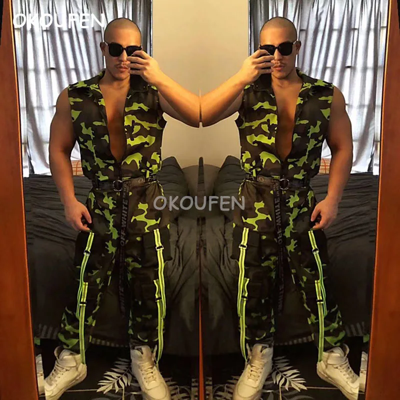 Ночной клуб бар мужские ds новая вечевечерние Светоотражающая камуфляжная