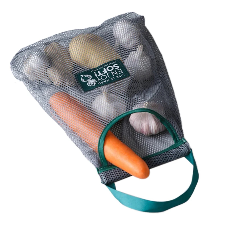 

Kitchen Vegetable Fruit Mesh Storage Bags Onion Potato Storage Hanging Bags Hollow Breathable Kitchen Garlic Ginger Mesh Bag