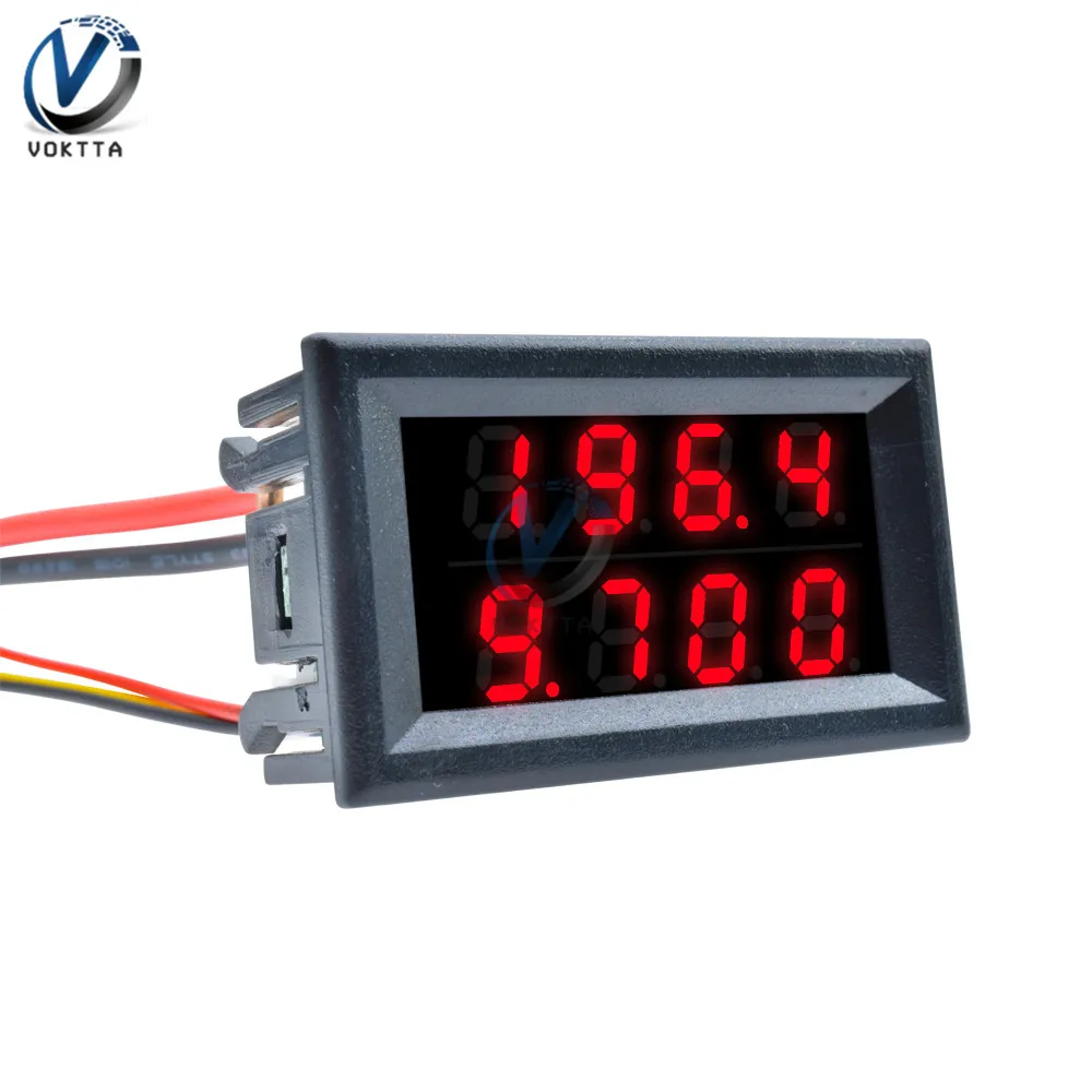 DC 100V 200V 10A Mini Dual Digital Voltmeter Ammeter Voltage Current Meter Volt Amp Monitor Test Meter Power Supply Tester LED