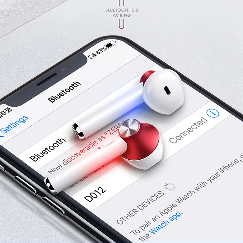 Наушники-вкладыши TWS с 5 0 Беспроводной Мини Bluetooth бинауральные вкладыши двойной Mic