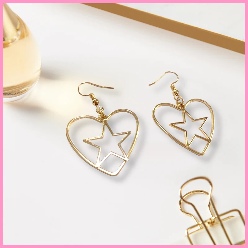 Оригинальные Модные металлические серьги сделай сам с Луной и звездой для женщин