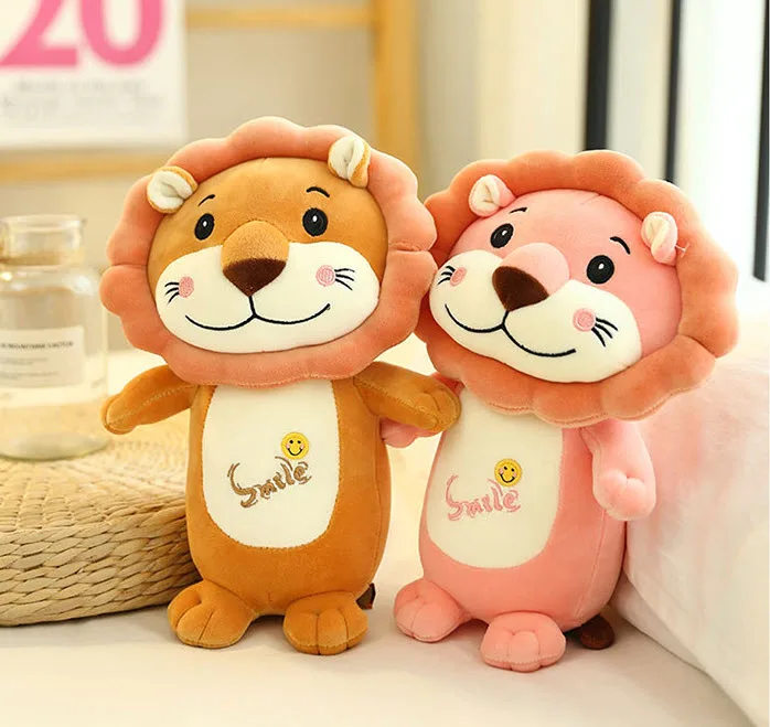

Мягкая игрушка в виде льва, плюшевые игрушки, мультяшная улыбка, кукла в виде льва, удобная мягкая подушка в виде льва, Новогодний подарок