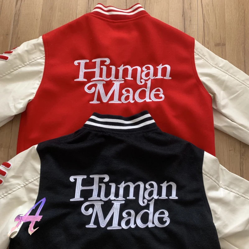 

Oversize HUMAN MADE Girls Don't Cry Limited Baseball Uniform High Quality Embroidered Logo Jacket Human Made Couple Jacket