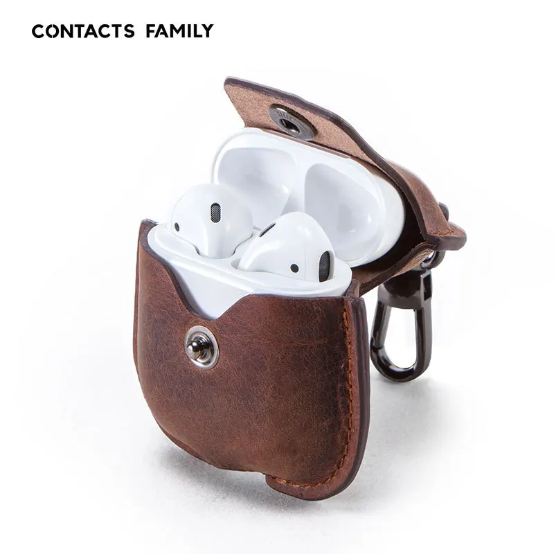 Высококачественный кожаный чехол для ключей Airpods с защитой от падения