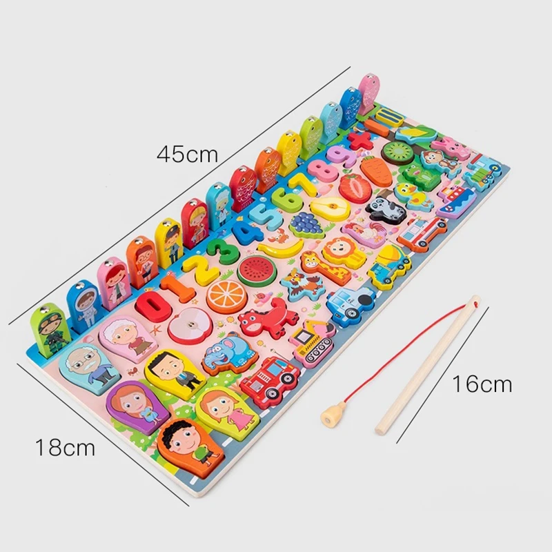 

Educational Wooden Toys Family Shape Cognition Color Matching Game Animal Fruit Letter Preschool Toy