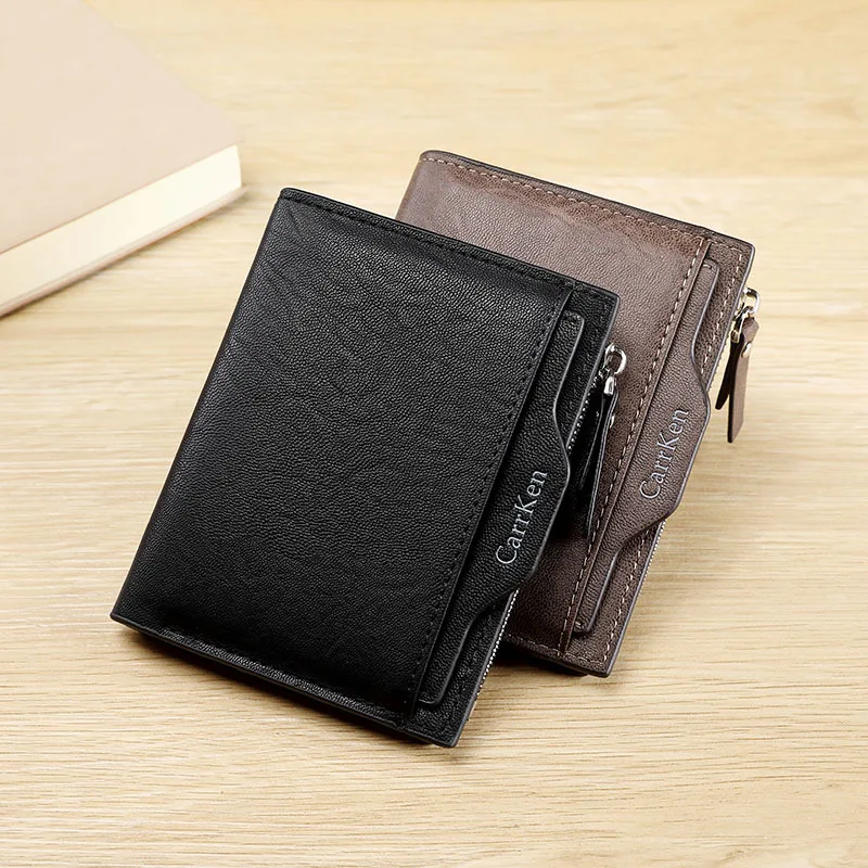 

New Wallets Men Card Holder Coin Purse pu Leather Short Wallet Purse Men's Zipper Wallets Casual Mini Money Bag for Male 2020