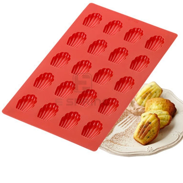 

1pc 20 Cavity French Madeleine Silicone Cake Shell Chocolates Cookie Mould Candy Mold Ice Cube Tray High Quality Cakes Tools
