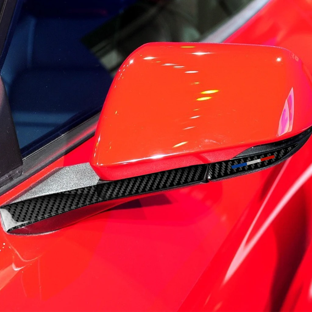 2 * Углеволокно заднего вида боковое зеркало отделка Наклейка для Ford Mustang 2015-up