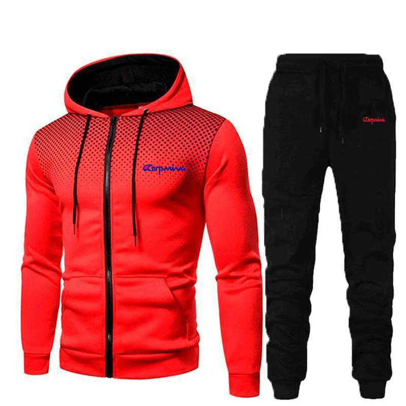 

Traje de otoo e invierno para hombre, ropa deportiva, pantalones casuales con capucha, correr, fitness, jogging, ropa deportiva