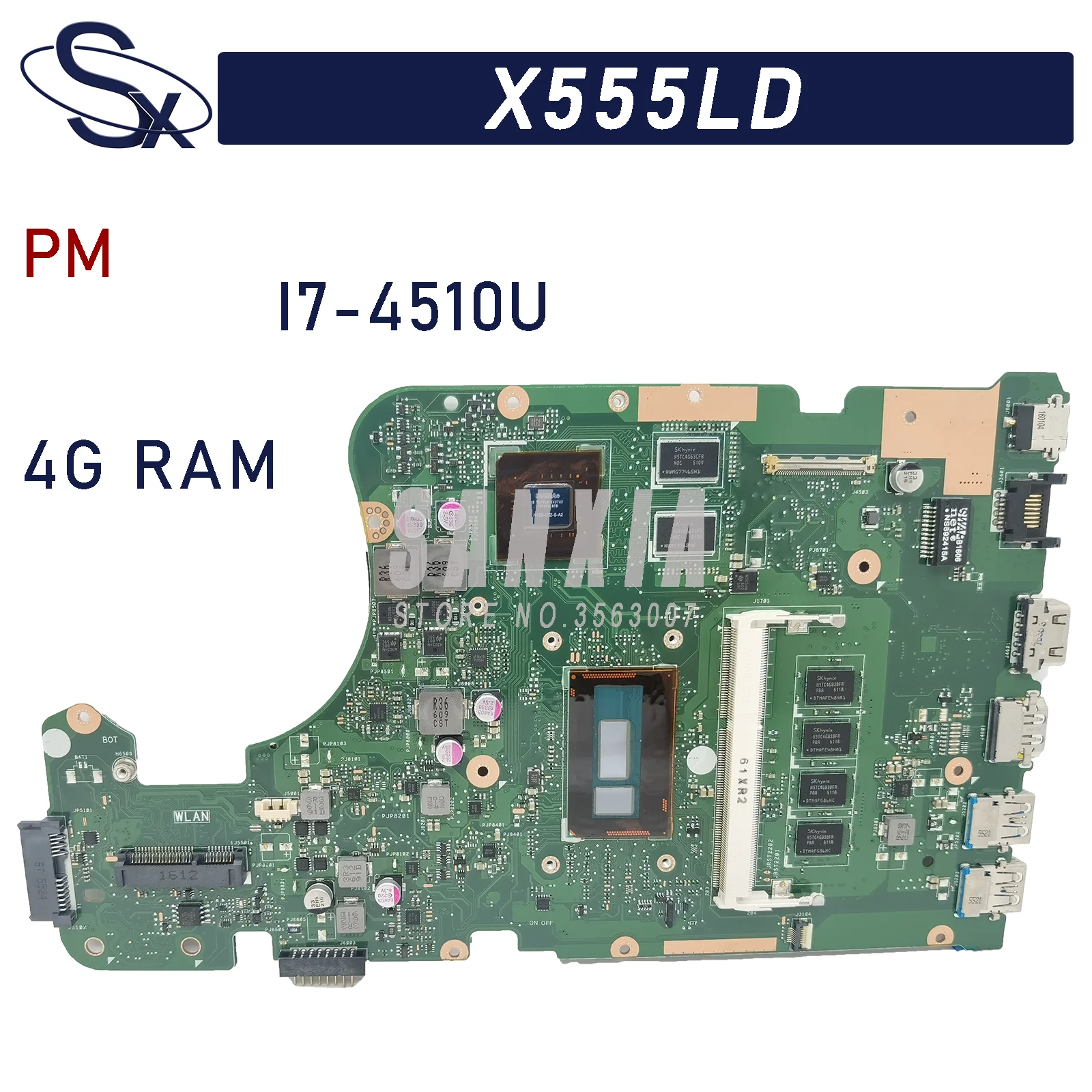 

KEFU X555L is suitable for ASUS X555LJ X555LD X555LI X555LDB X555LF X555LN X555LB laptop motherboard with I7-4510U RAM-4G (PM)