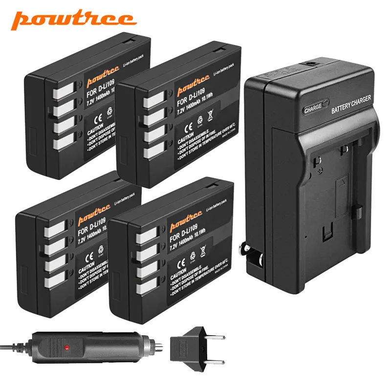 Powtree для Pentax 7 2 V 1400mAh DLi109 D Li109 DLi 109 перезаряжаемая батарея цифровой камеры +