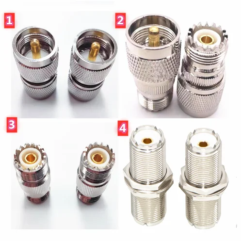 2pcs Adapter SO239 PL-259 UHF Male Plug & Female Jack toSO239 PL-259 UHF Male Plug & Female Jack RF Coaxial Connector