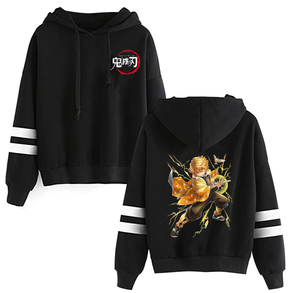 Demon Slayer Zenitsu V-neck Long Sleeve Casual Loose Print Unisex Hoodie