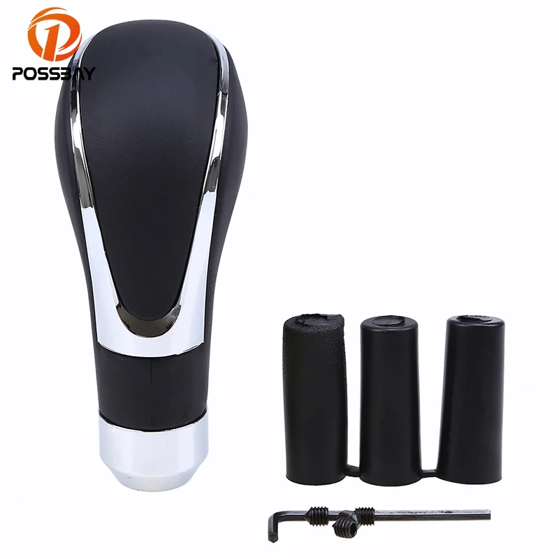 Posbay ручка переключения рулевого механизма автомобиля передач черная кожаная для