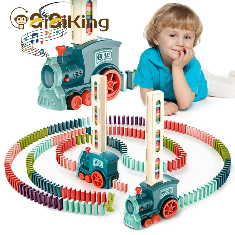 Детский Электрический поезд-домино Набор машинок со звуком и светом