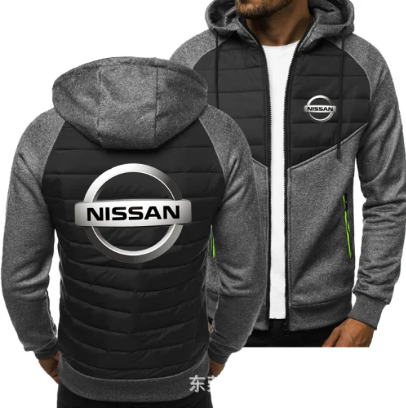 

High Quality NISSAN Car Logo Print Spring Autumn Mens Jacket Casual Sweatshirt Long Sleeve Mens zipper Jacket Man Hoody