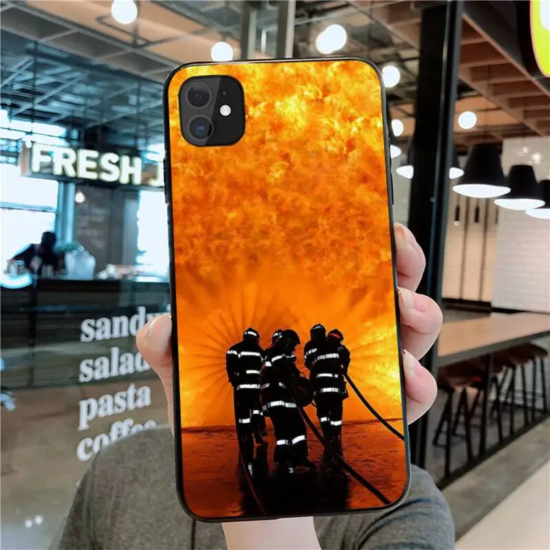 HUAGETOP Firefighter Heroes Fireman Black Cell Phone Case for iPhone 11 pro XS MAX 8 7 6 6S Plus X 5S SE 2020 XR case | Мобильные