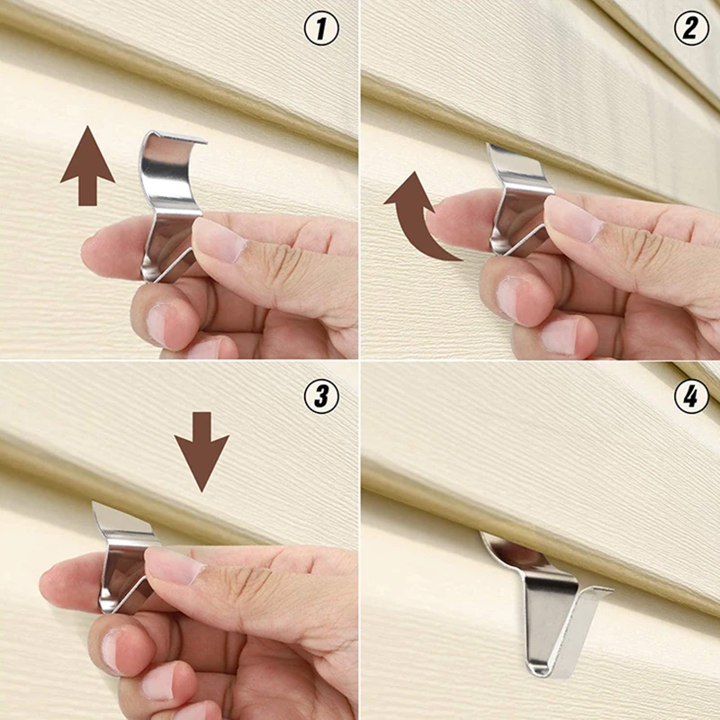 

Vinyl Siding Hooks for Hanging [60 Pack], No-Drilling Needed Hangers for Vinyl Siding, Low Profile Heavy Duty Vinyl