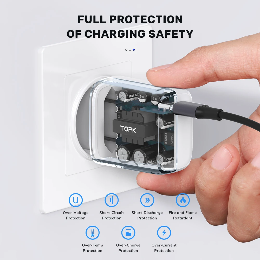 topk b210p 20w quick charge 3 0 usb type c pd charger for iphone 12 pro max xiaomi usb c fast charging travel wall phone charger free global shipping