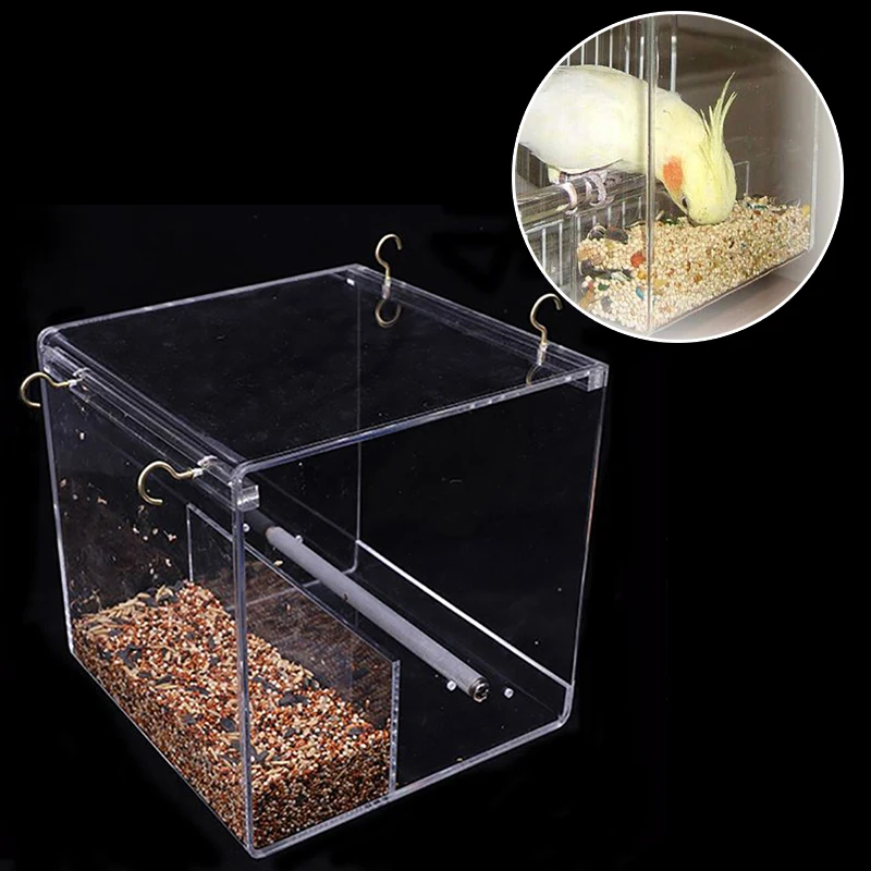 Аккуратная кормушка для птиц акриловая 5 &quotx 5&quot x &quotбез бардака Cockatiel Finch