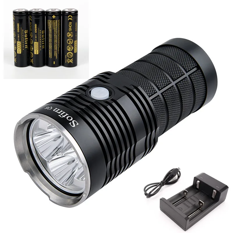 flashlight kit Новейший Sofirn Q8 4* XPL HI 5000лм мощный светодиодный фонарик 18650 несколько процедур работы супер яркий фонарик IPX8 - Испускаемый цвет: flashlight kit