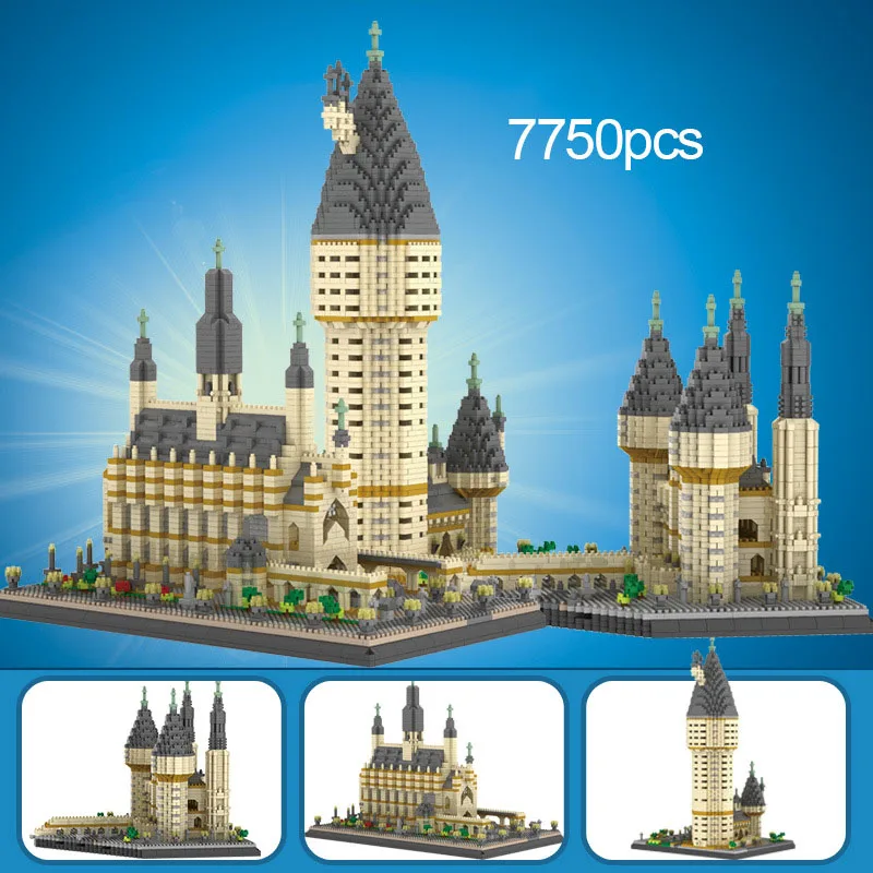 

Micro World Famous Architecture Medieval Castle Magic College Model 7750pcs DIY Mini Diamond Blocks Bricks Building Toy no Box