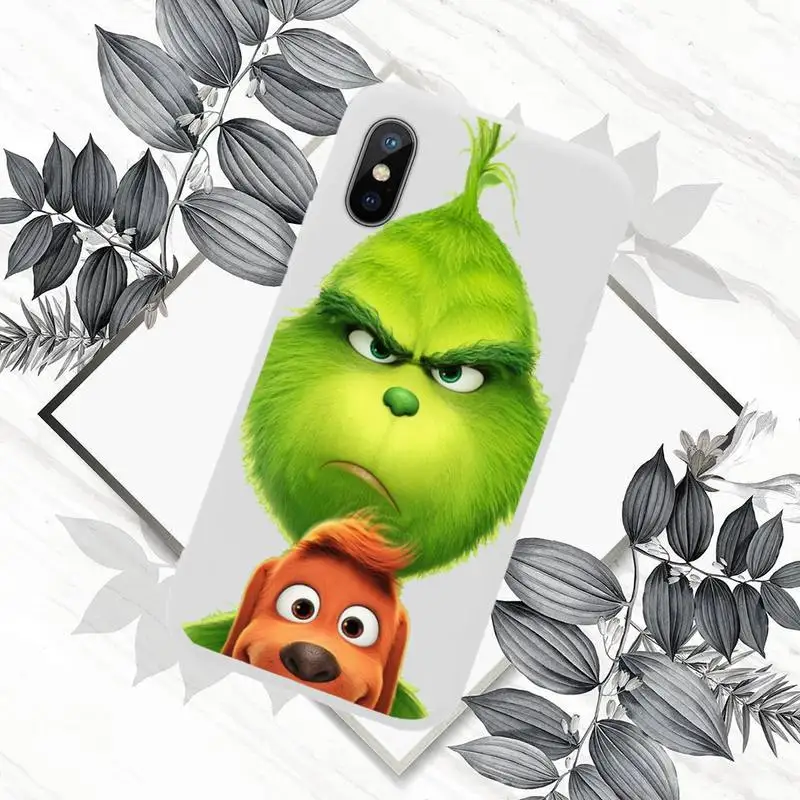 

the Green of Monster Grinch Stole Christmas Phone Case Candy Color for iPhone 11 12 mini pro XS MAX 8 7 6 6S Plus X SE 2020 XR