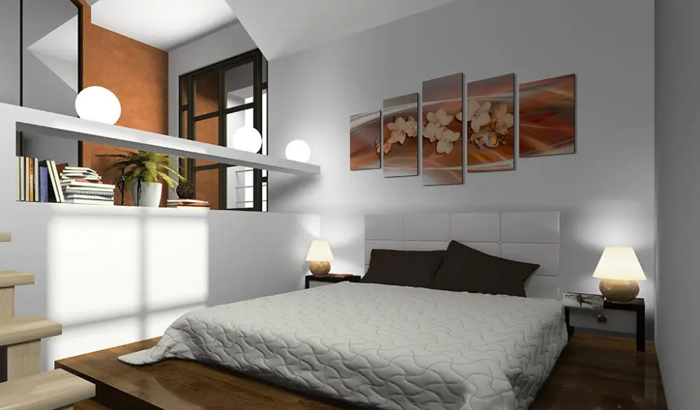 Орхидея в серых оттенках 5 шт. холст искусство Фрактальная Абстрактная Картина на