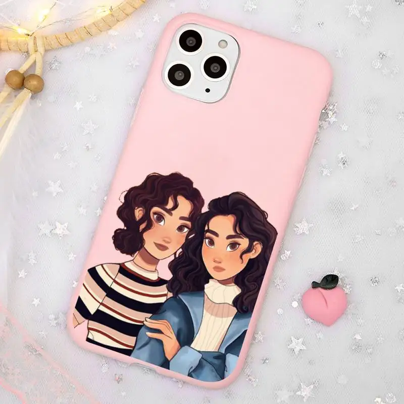 

Girls Bff Best Friends Forever Phone Case Candy Color Pink for iPhone 11 pro XS MAX 8 7 6 6S Plus X 5S SE 2020 XR