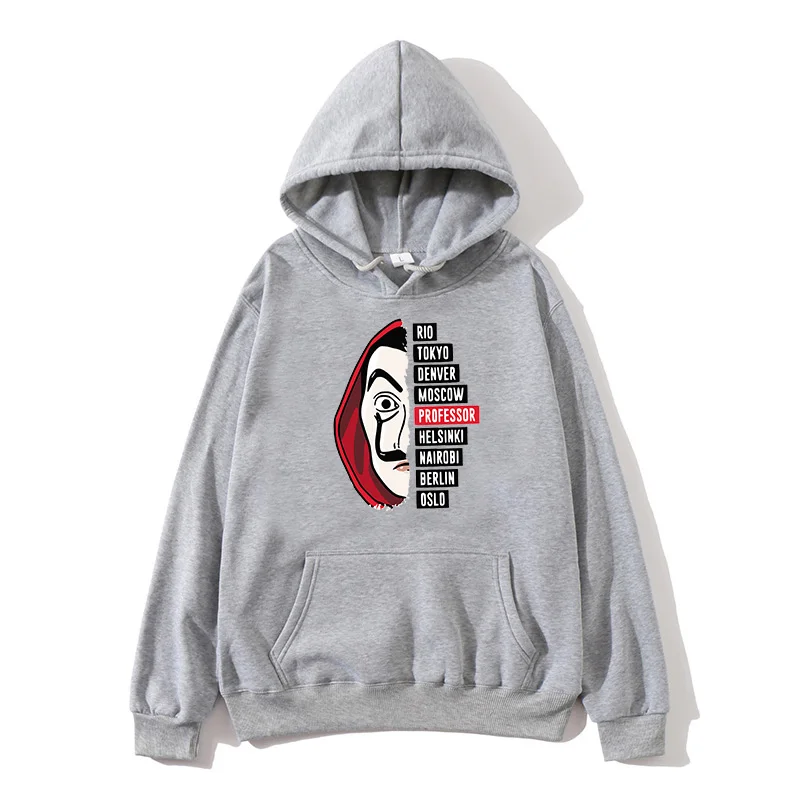 

La casa de papel printed hoodie men / women Oversize sweatshirt spring autumn Warm Pullover Hoodies long sleeve Fit / Loose hood
