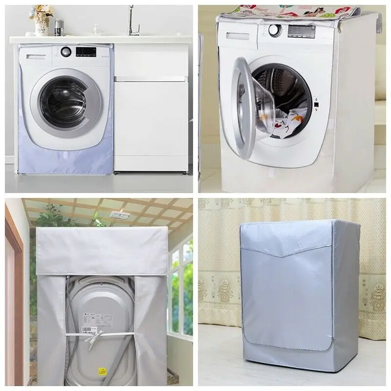 

Waterproof Washing Machine Cover Solid Roller Zippered Dust Guard Cover Protection Front Cover Hot Faroot 2019 Fashion