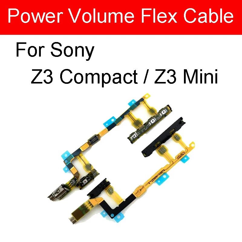 

Гибкий кабель для включения/выключения питания для Sony Xperia z3 compact z3 mini M55W D5803 D5833, сменный гибкий кабель для кнопки громкости и вибратора