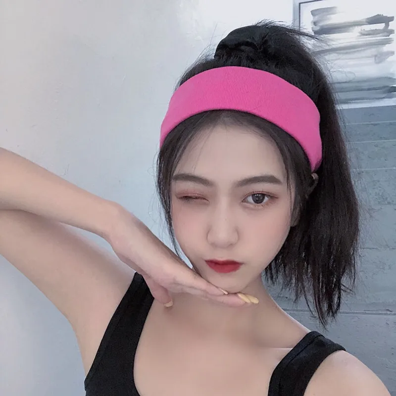 

Multicolor Sports Headband Wide-Brimmed Headdress Men And Women Fitness Headgear Solid Color Wash Face Pressure Hair Headband