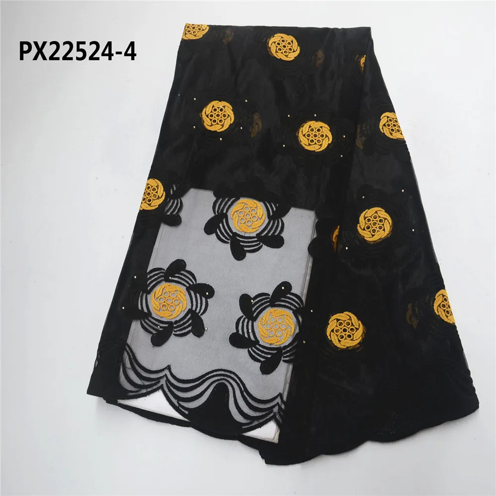 Нигерия Бесплатная доставка белое Сетчатое кружевное платье с вышивкой для