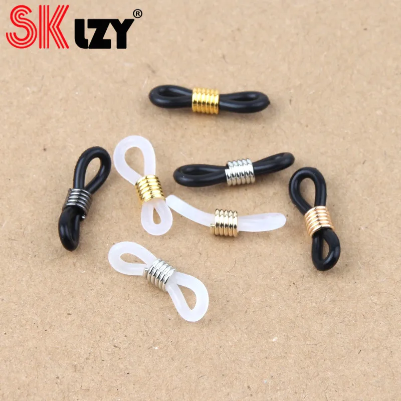 50 шт./лот черные и белые регулируемые цепочки для очков резиновые коннекторы шнур