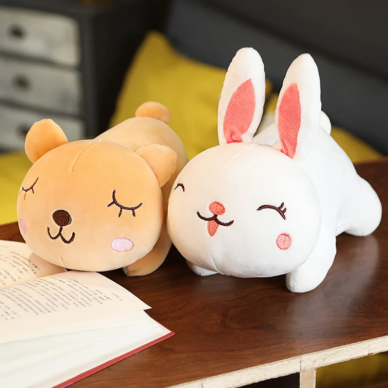 

Rabbit bear plush toy sleep dream rabbit sleep bear down cotton stuffed animal doll pillow cushion soft fabric decoration pillow