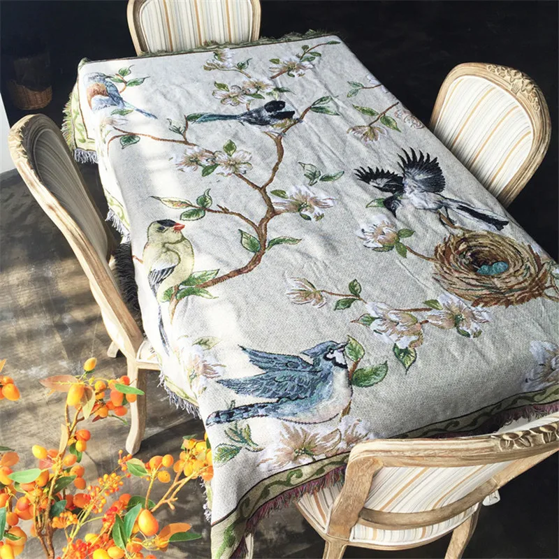 Плотный хлопковый гобелен LeRadore винтажная скатерть в американском стиле Тканое