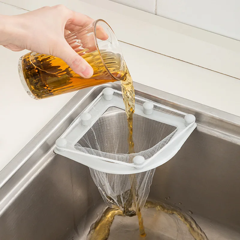 

Kitchen Triangular Sink Hanging Net Rack Filter Free 30 Net Bags Residual Food Residue Drain Rack Anti-clogging Disposable Tools