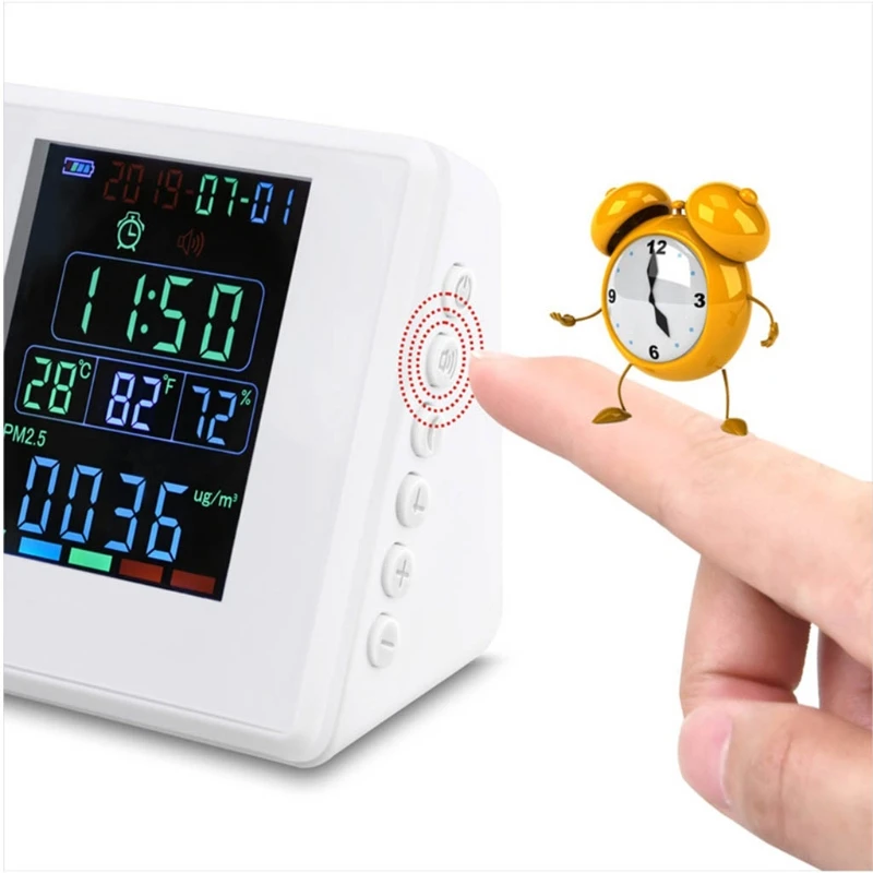 

Air Quality Detector Formaldehyde PM10 Tester Temperature Detection Meter Clock