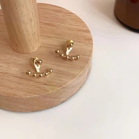 925 silver needle trendy jewelry metal earring simply design gold color geometric stud earrings for girl party gifts wholesale