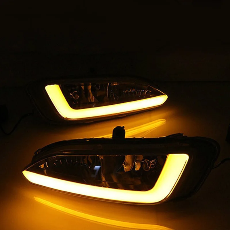 Дневные ходовые огни 2 светодиодный т. DRL 12 В противотуманные фары с желтым