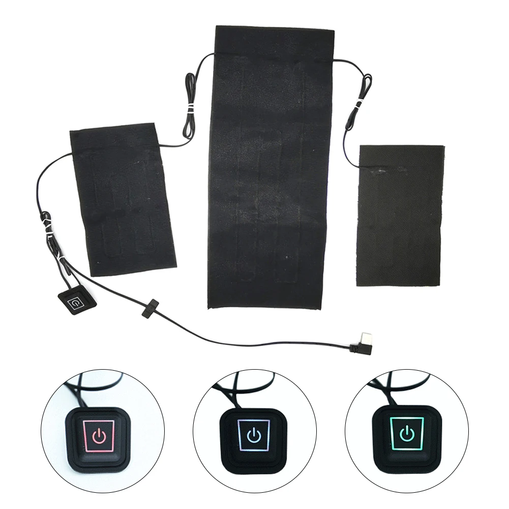 

New 3-in-1 USB Clothes Heater Pad With 3 Gear Adjustable Temperature Electric Heating Sheet Heating Warmer Pad For Jacket Vest