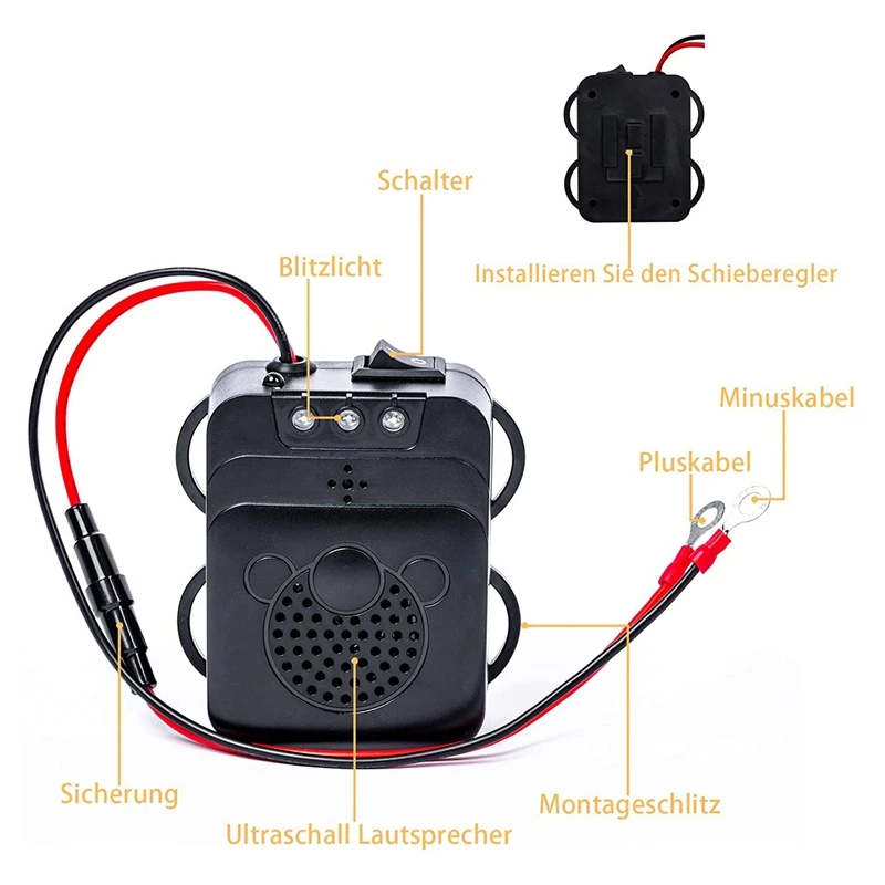 

Car Marten Scare Ultrasound Flash Light 12V Battery Engine Compartment with 3 LEDs Energy Class A++