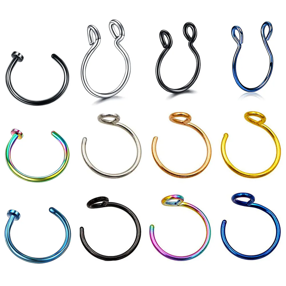 Кольцо для имитации носа из нержавеющей стали 1 шт. кольца перегородки C-образный