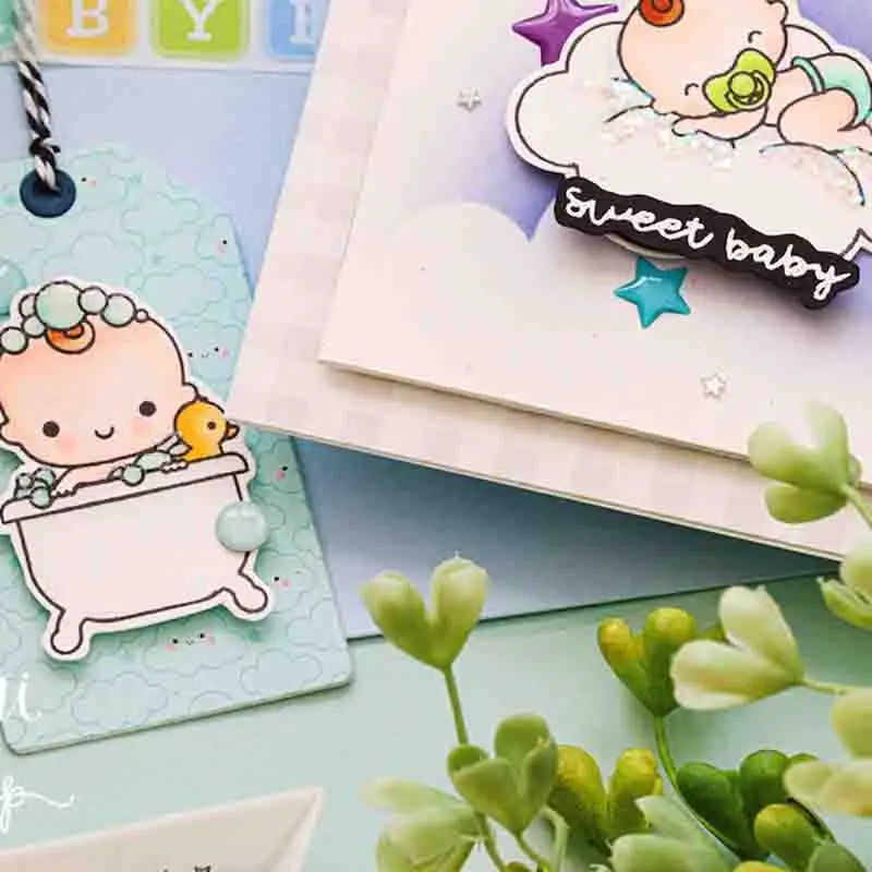 

Baby Bottle Frame Metal Cutting Dies and Rubber Stamps Letters Scrapbooking DIY Stencil Album Make Template Decor Model Craft