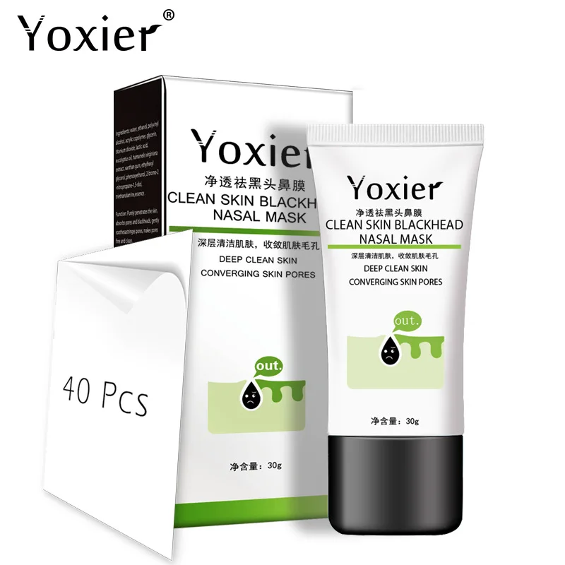 

1PC 30g+ 40Pc Paper Bamboo Charcoal Peeling Off Black Mask Face Mask Woman's Fashion Deep Cleaning Shrink Pore Skin Care