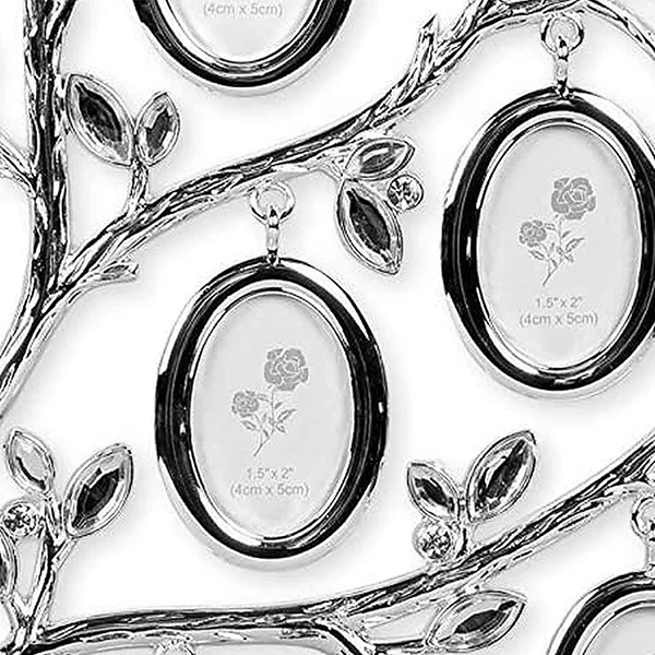 

Stylish Family Tree Hanging Photo 12 Frame Holder Home Table Desk Display Decoration Silver Frame Household Decor K2