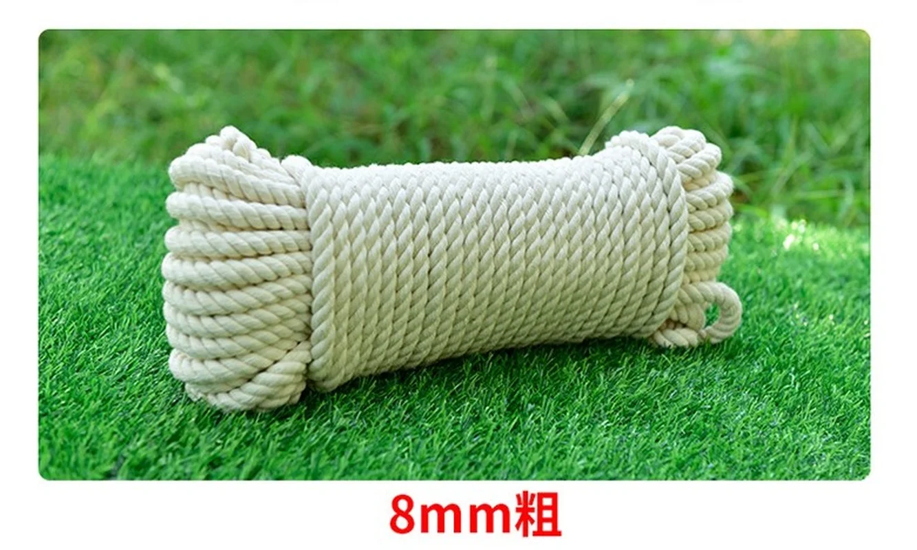 3mm 4mm 5mm 6mm Macrame Rope Twisted String Cotton Cord For Handmade Natural Beige DIY Home Wedding Accessories Gift | Дом и сад