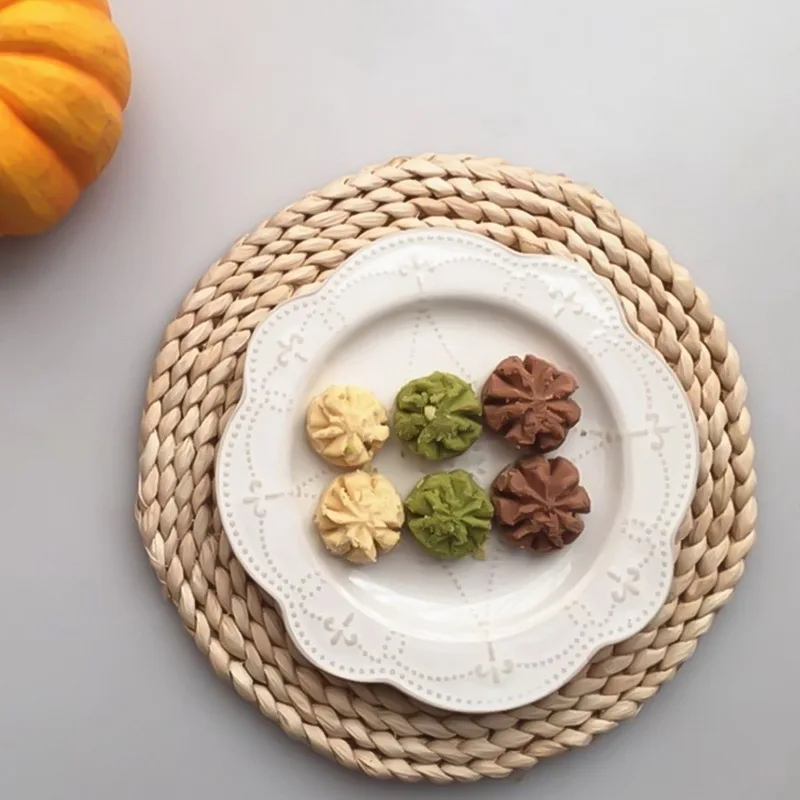 Круглая подстилка из ротанга плетеные коврики натуральной кукурузной соломы для