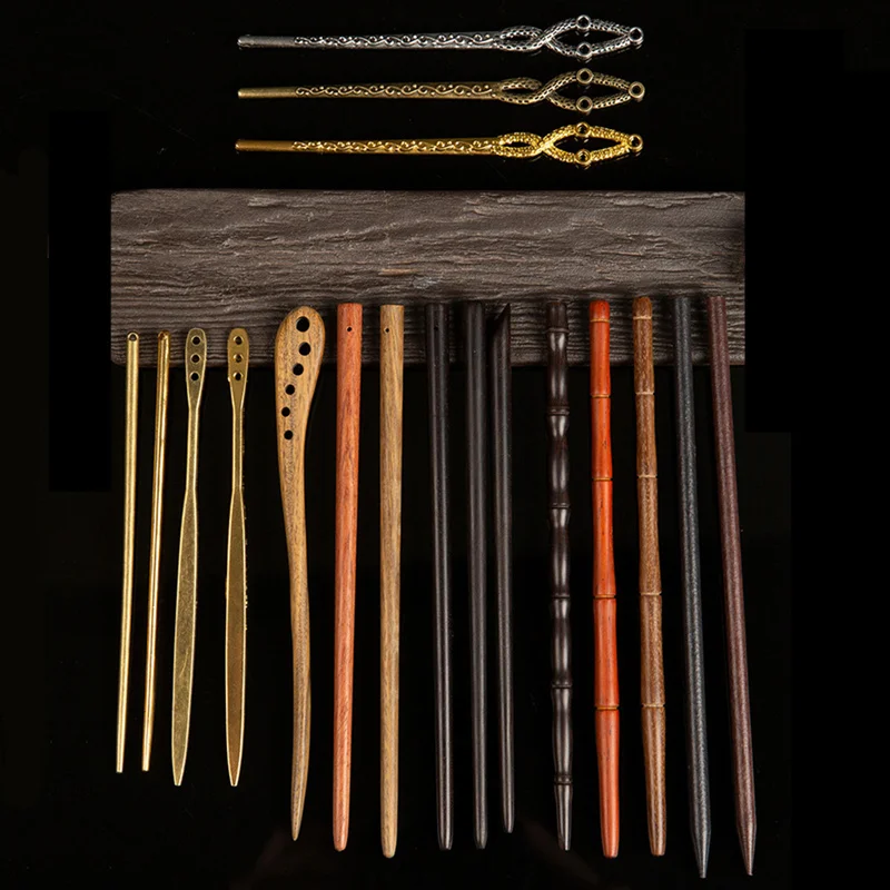 Модные резные сплава древесины шпильки для волос женщин винтажный дворцовый